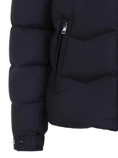 Geacă cu puf Moncler cu glugă albastru