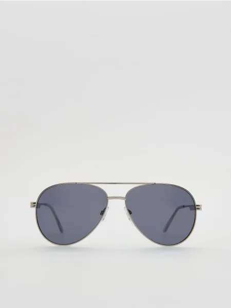Reserved Ochelari de soare tip aviator argintiu