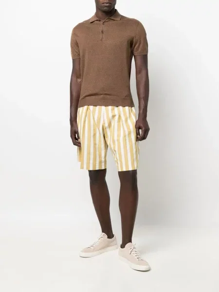 Szorty Paul Smith w paski z nadrukiem żółte