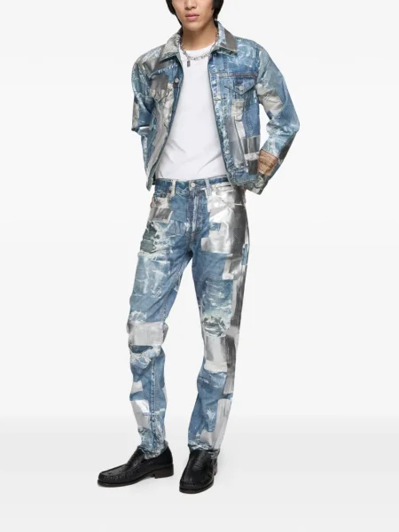 Blugi drepți Acne Studios albastru