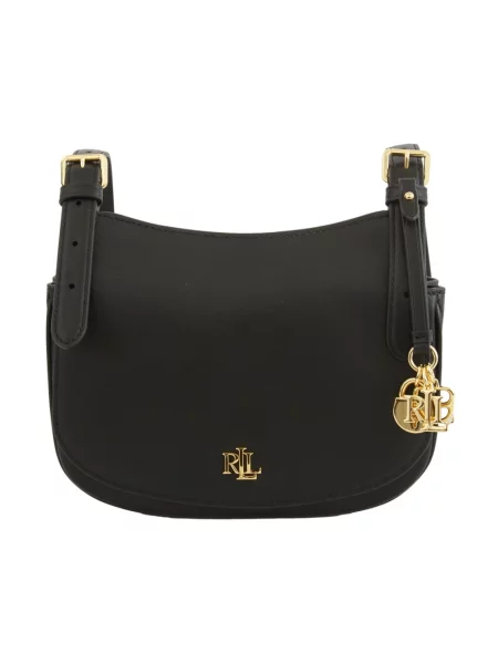Torebka crossbody Lauren Ralph Lauren skórzana czarna