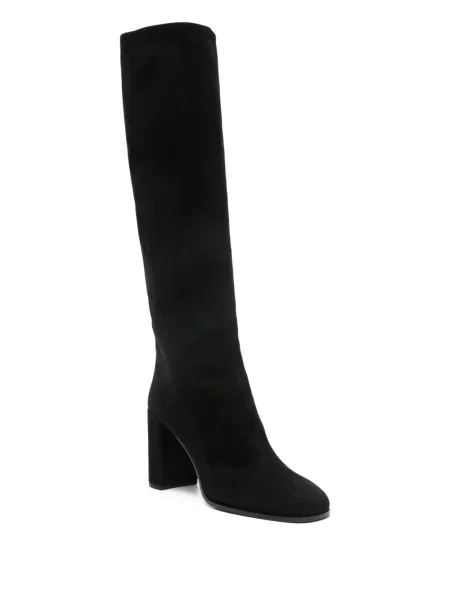 Botine Prada cu vârf pătrat negru