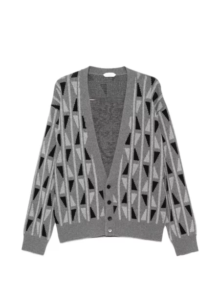 Cardigan Versace cu imprimeu geometric gri