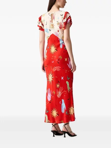 Rochie maxi Never Fully Dressed cu imagine roșu
