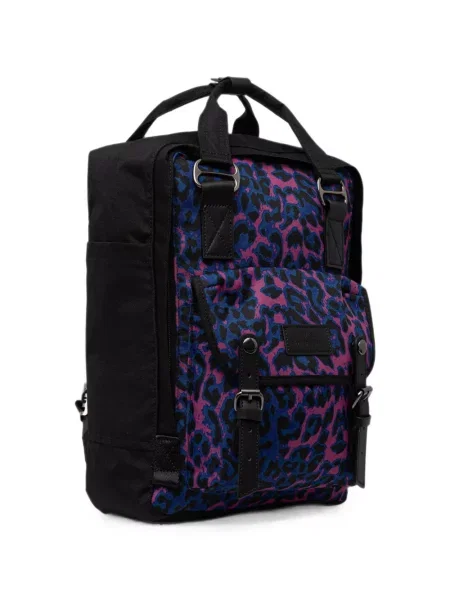 Rucsac Doughnut cu imagine cu model leopard cu cataramă negru
