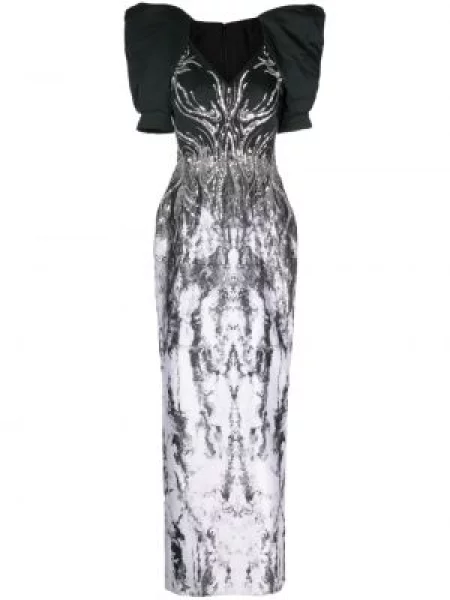 Rochie Saiid Kobeisy cu paiete negru