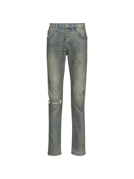 Jeansy skinny Purple Brand z niską talią niebieskie