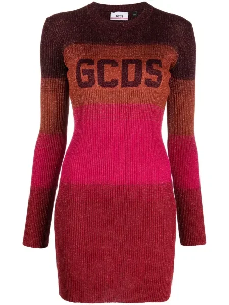 Rochie mini Gcds cu dungi de costum roșu