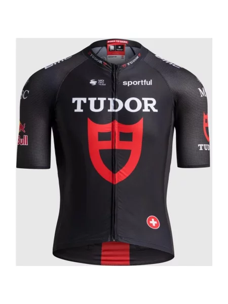 Koszulka rowerowa Tudor Pro Cycling Team Supernova czarno-czerwony S czarna