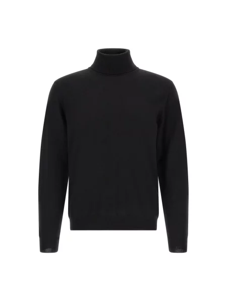 Sweter z golfem Zanone wełniany do golfa czarny