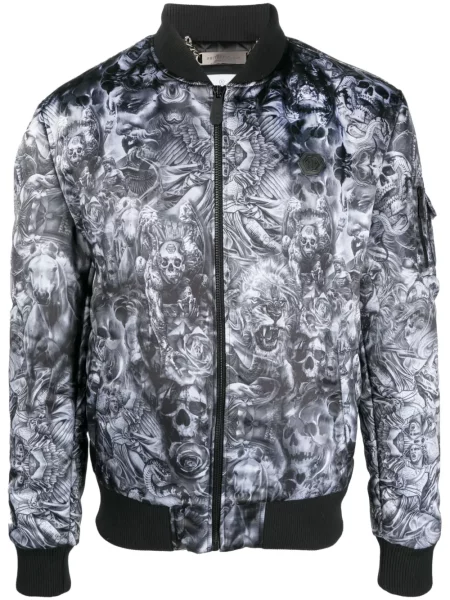 Geacă bomber Philipp Plein cu imagine negru