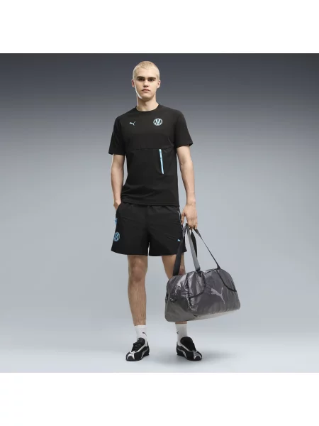 Tkane szorty Olympique de Marseille PUMATECH o luźnym kroju Odzież S czarny