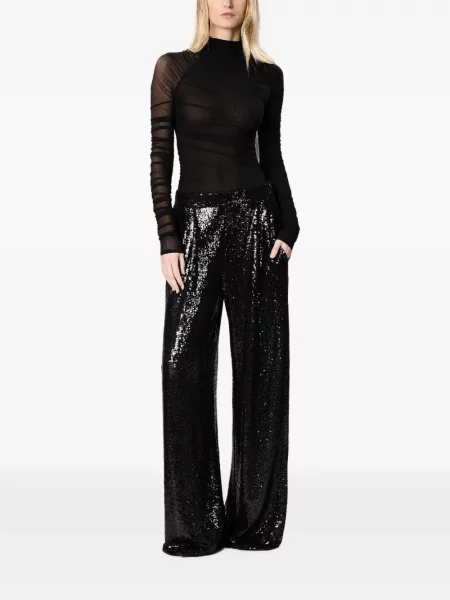 Pantaloni Amazuìn cu broderie negru
