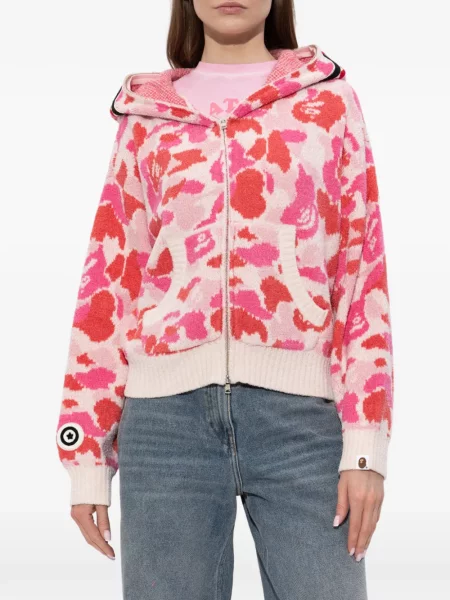 Bluza z kapturem A Bathing Ape® w kamuflażu różowa