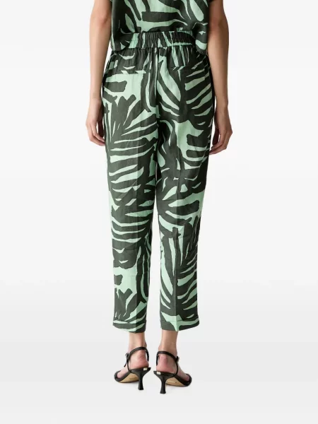 Pantaloni Benetton cu imprimeu abstract verde