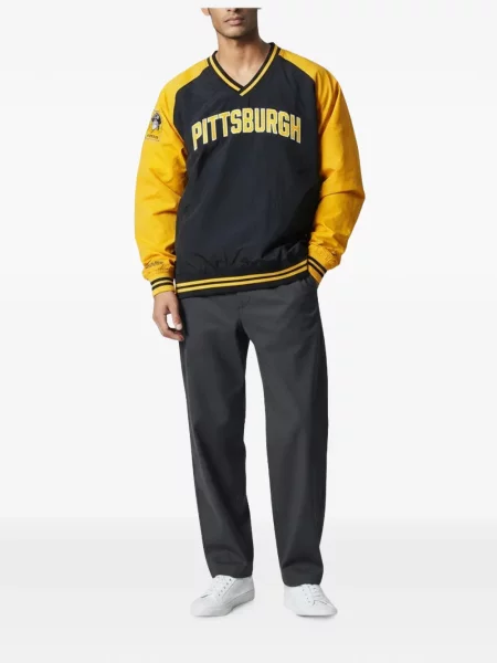 Hanorac Mitchell & Ness cu broderie negru