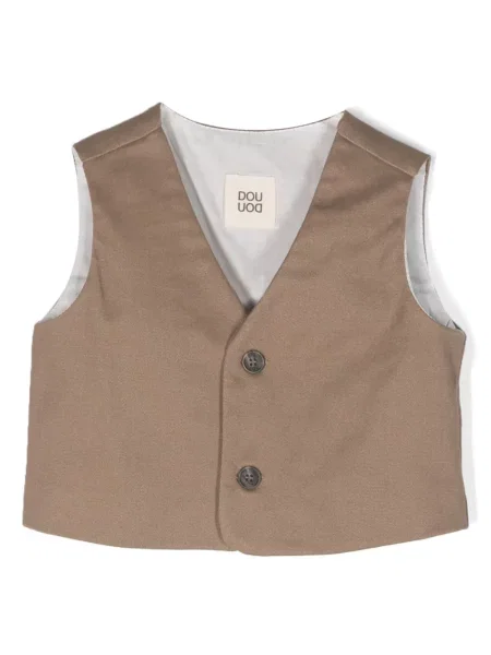 Kamizelka Edoti z nadrukiem z twillu brązowa