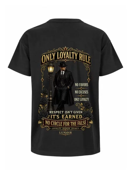 LUNØIR Studio Póló Only Loyalty Rule' fekete