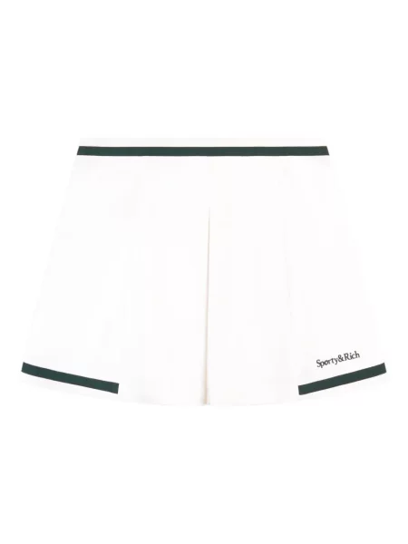 Fusta plisata Sporty & Rich cu dungi plisată alb