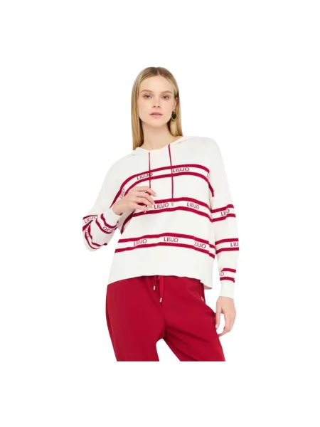 Sweter Liu Jo z logo biały