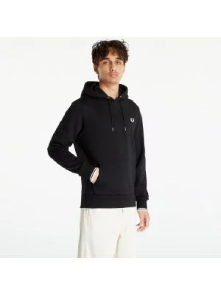 Hoodie Fred Perry με κουκούλα μαύρο