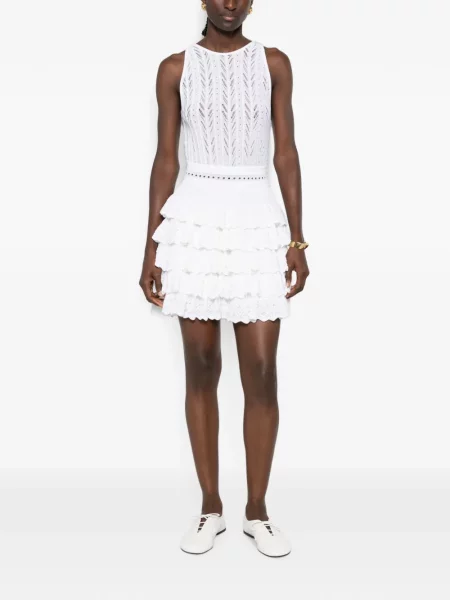 Rochie mini Antonino Valenti tricotate cu volane alb