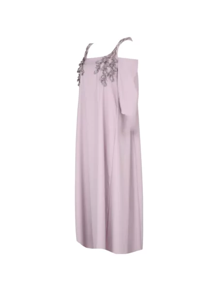 Rochie midi Loodyana cu broderie violet