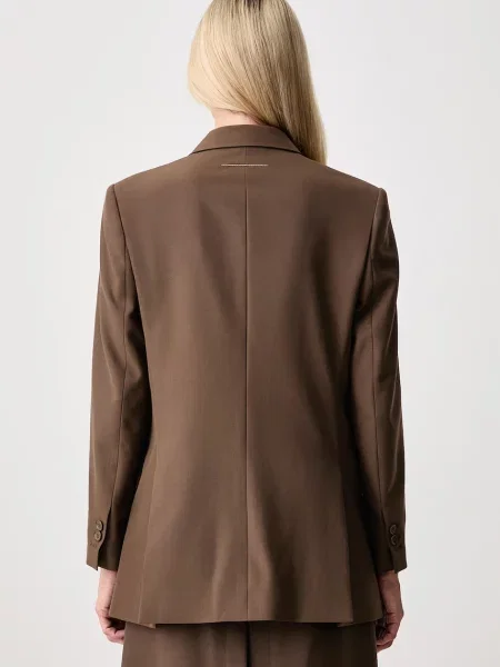 Maison Margiela marynarka dwurzędowa z dodatkiem wełny brązowa
