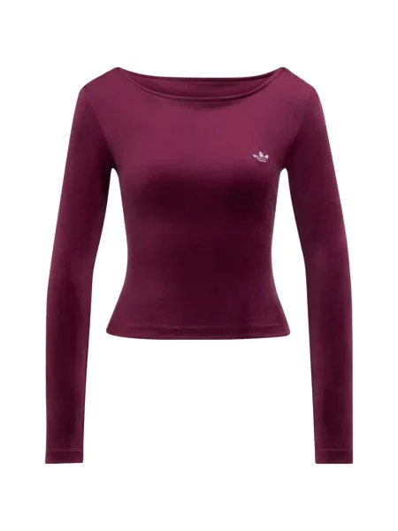 Tricou cu mânecă lungă Adidas din velur roșu