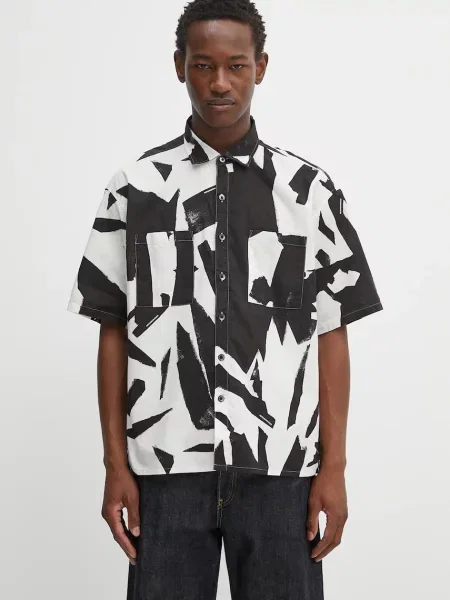 Košulja NEIGHBORHOOD abstract pattern plain shirt ss relaxed s klasičnim ovratnikom bež