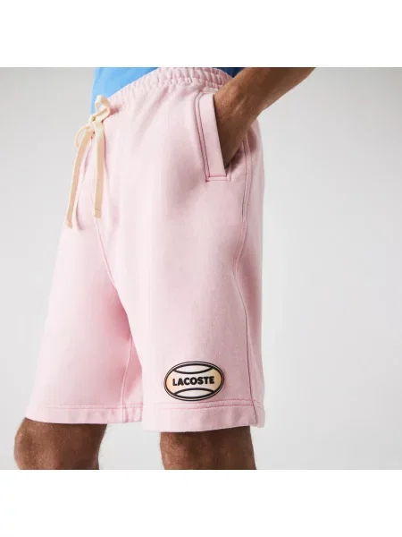 Lacoste Szorty Live Z Nadrukiem Relaxed Fit różowe
