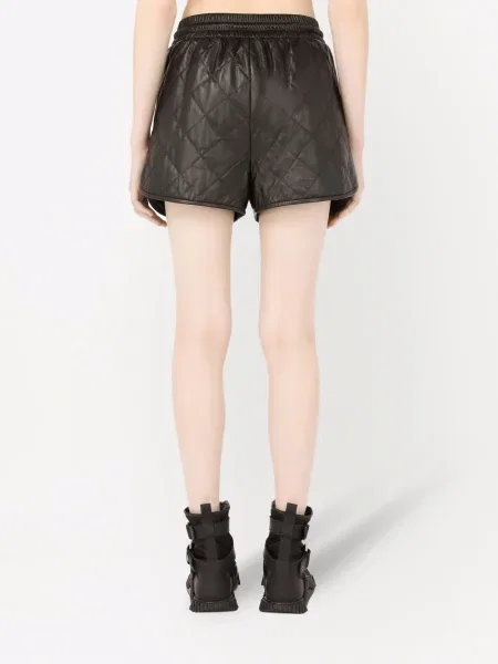 Pantaloni scurți Dolce & Gabbana din piele negru