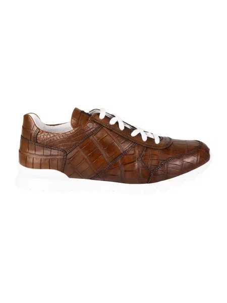 Sneakersy Kiton skórzane brązowe