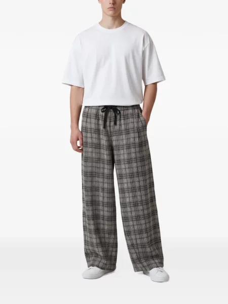 Pantaloni Needles în carouri cu cordon gri