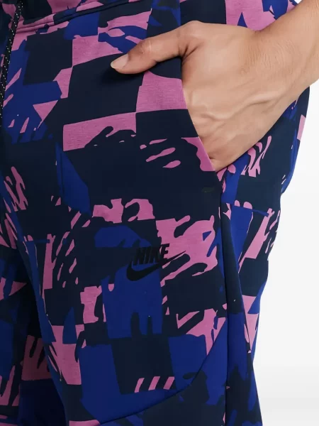 Majica s grafičkim motivom Nike od flisa s printom s kapuljačom plava