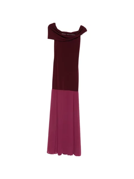 Rochie maxi Aniye By drapată cu umerii deschiși roz