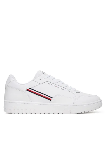 Tommy Hilfiger Teniși din piele BASKET CORE alb
