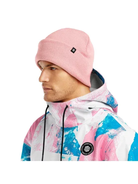 Czapka zimowa beanie męska Snowflake różowa