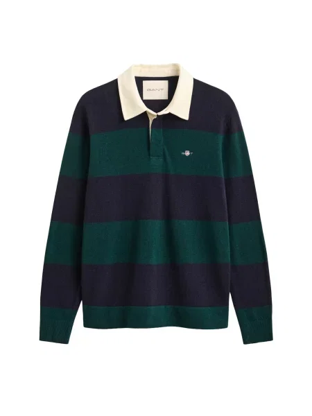 GANT Pulover bleumarin / verde petrol / natural alb