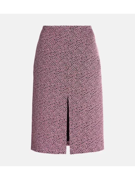 Fustă midi Dries Van Noten până la genunchi roz