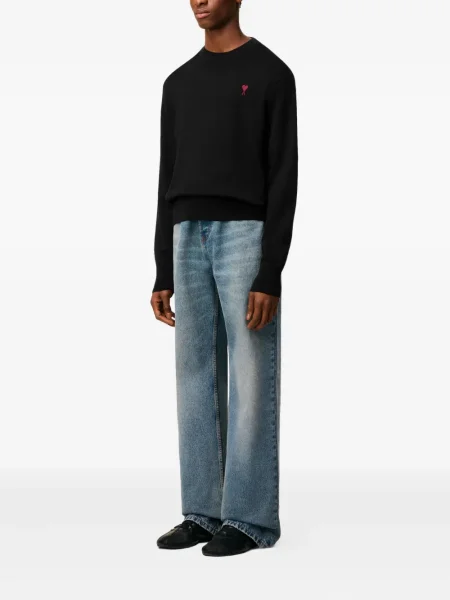 Vlněný svetr Ami Paris černý