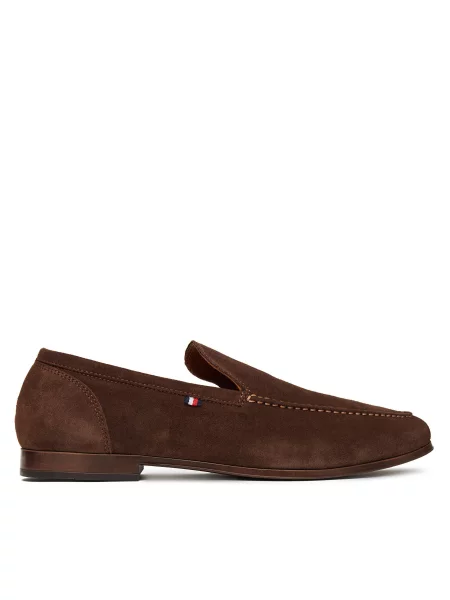 Nizki čevlji Tommy Hilfiger Hilfiger Flexible Suede Loafer rjava