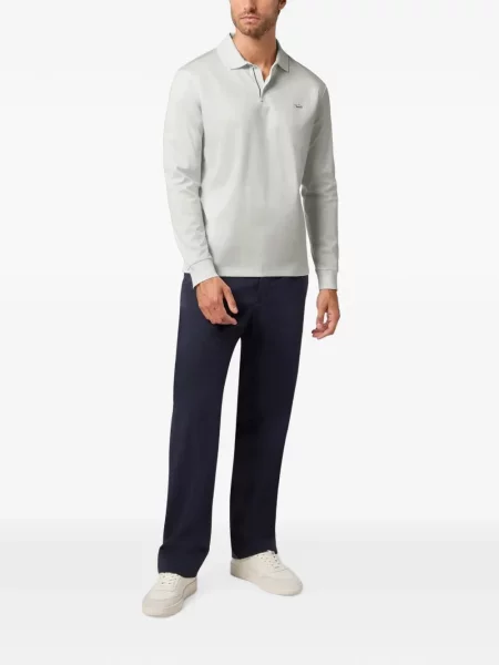 Lung tricou polo Paul & Shark alb
