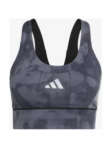 Biustonosz adidas Running Pocket Medium Support ciemnoszary XS czarny