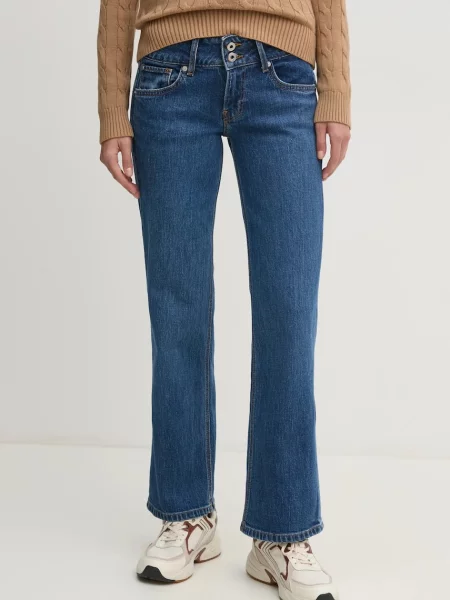 Pepe Jeans jeansy STRAIGHT JEANS LW VENUS high waist niebieskie