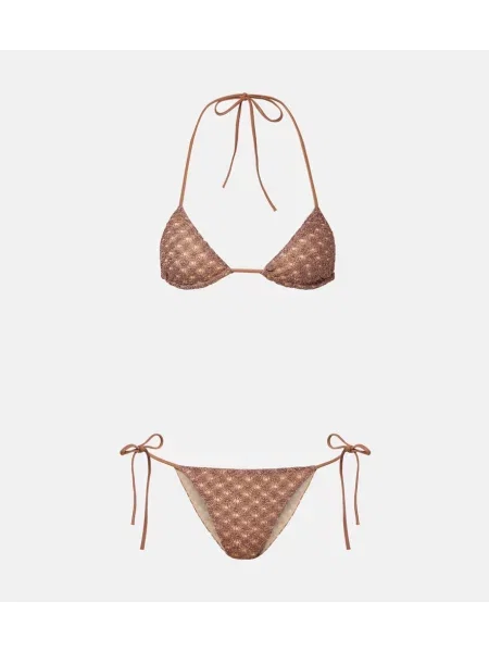 Bikini Missoni tricotate maro