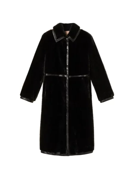 Garnitură de blană palton de blană Twinset cu blană negru