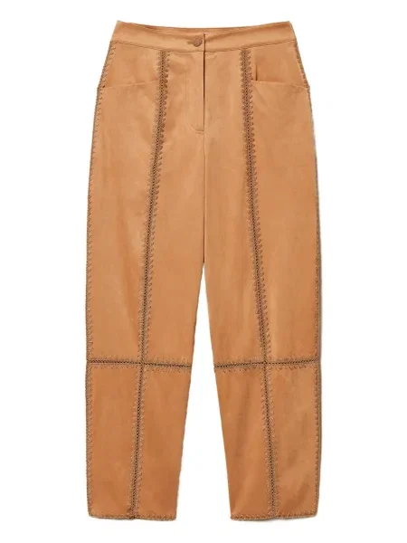 Pantaloni Twinset cu broderie maro