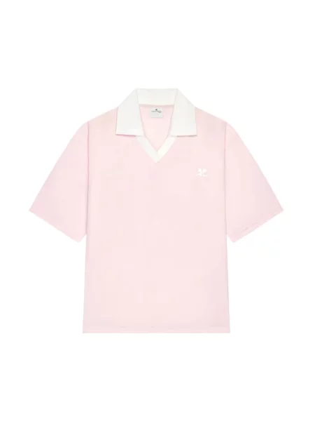 Koszulka polo Courreges z logo różowa