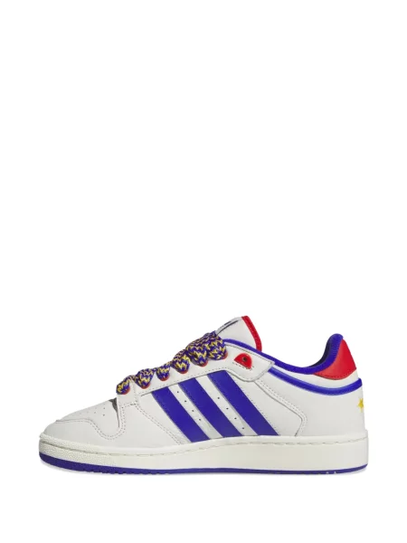 Tricou polo Adidas cu dungi alergare cu bretele alb